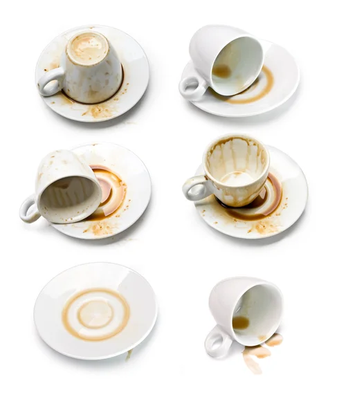 Set di tazza vuota usata — Foto Stock