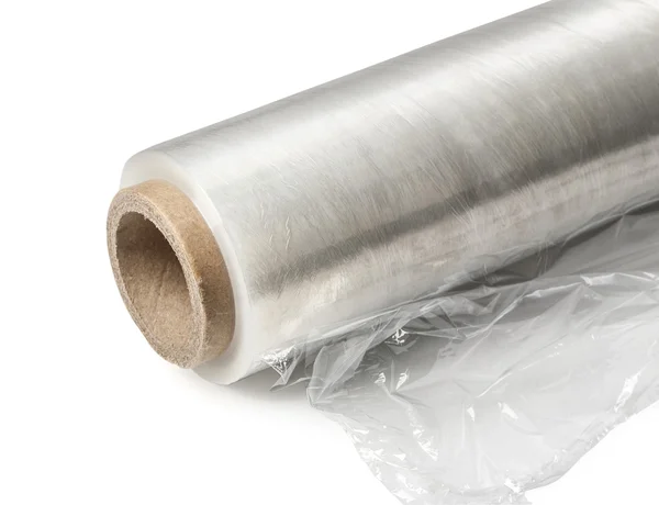 Roll of wrapping plastic stretch film. — Stock Photo, Image