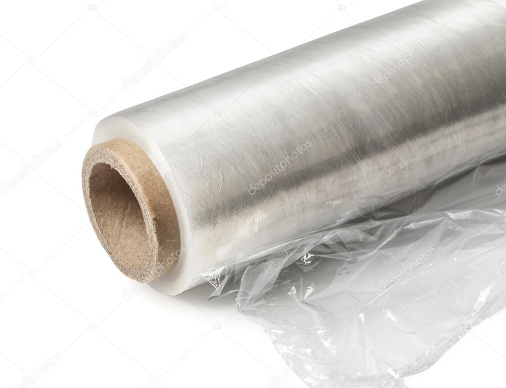 Roll of wrapping plastic stretch film. 