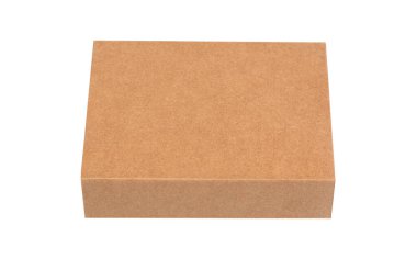 Kırpma yolu ile beyaz arkaplan üzerinde kahverengi bir kutucuğu kapat