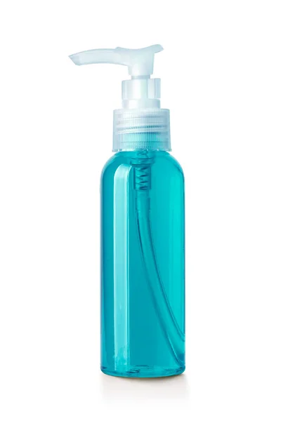Botella Plástico Con Dispensador Aislado Blanco Con Camino Recorte —  Fotos de Stock