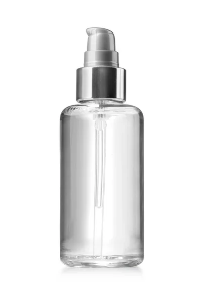 Butelka Szkła Kosmetycznego Izolowana Biało Ścieżką Wycinania — Zdjęcie stockowe