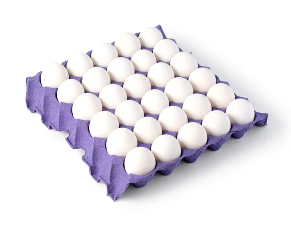 Ägg Papperskorgen Isolerade Vitt Med Klippbana — Stockfoto