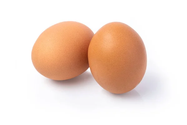 Два Яйца Изолированы Белом Фоне — стоковое фото