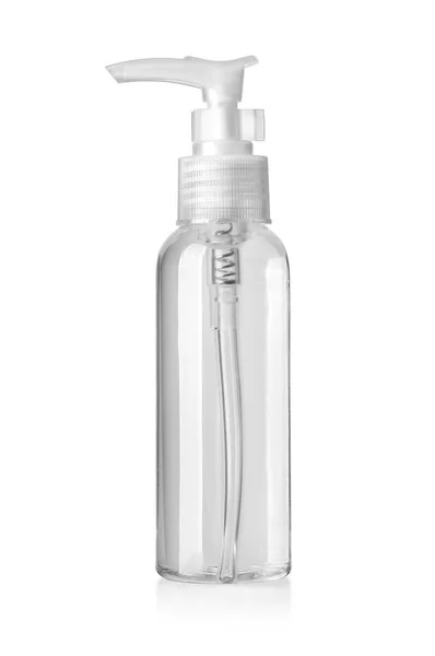 Πλαστικό Μπουκάλι Δοχείο Που Απομονώνεται Λευκό Φόντο Ψαλίδισμα Διαδρομή — Φωτογραφία Αρχείου