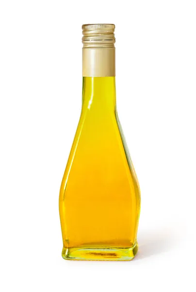 Oil Olive Glass Bottle Isolated White Clipping Path — Stock Photo, Image