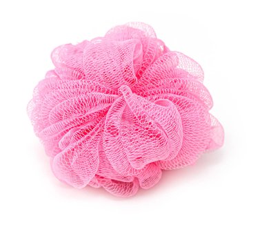 Beyaz üzerine izole edilmiş pembe dekoratif havlular.