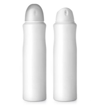 Boş beyaz sprey kutusu beyaz arkaplanda izole,