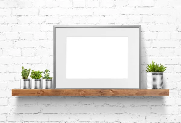 Decoração Casa Com Cartaz Emoldurado Mesa Estilo Escandinavo — Fotografia de Stock