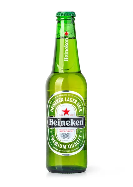 Chisinau Moldova December 2015 Heineken Original Beer Bottle Isolated White — Stock Photo, Image