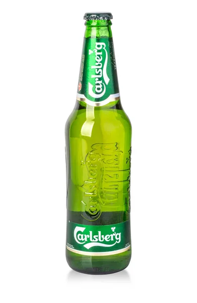 Chisinau Moldova December 2015 Carlsberg Original Beer Bottle Isolated White — Stock Fotó