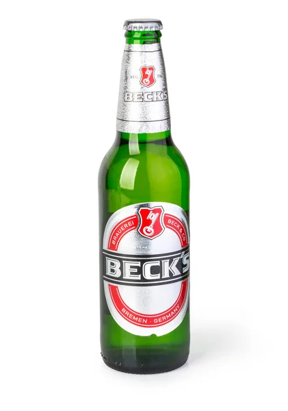 Chisinau Moldova December 2015 Becks Original Beer Bottle Isolated White — Stock Fotó