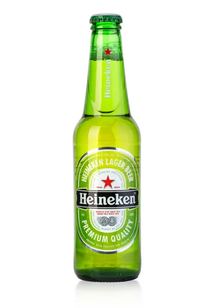 Chisinau Moldova December 2015 Heineken Beer Bottle Isolated White Background — Stock Photo, Image