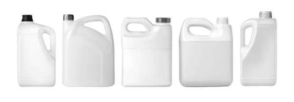 Біла Пластикова Пляшка Ізольована Білому Фоні — стокове фото
