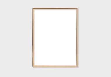 Çerçevenin yapısı 3x4, 30x40. Altın çerçeveli bir düzen. Temiz, modern, minimalist, parlak. Portre. Dikey.