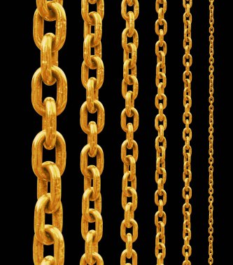 siyah arka plan üzerine izole Altın zincir 