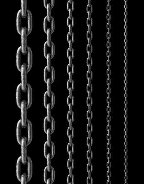 Stainless Chain Isolated Black Background — Stock Photo, Image