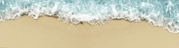 Hintergrundbild Einer Sanften Welle Des Blauen Ozeans Einem Sandstrand Ozeanwelle — Stockfoto