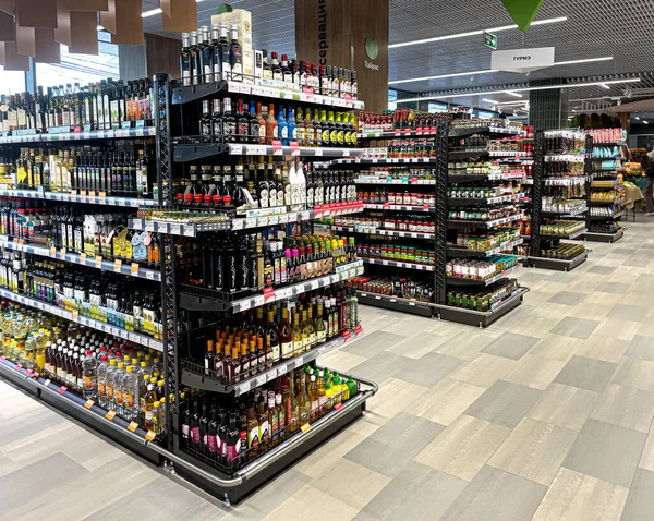 Anapa Russia April 2022 Shelves Shopping Hall Tabris Supermarket — Fotografia de Stock