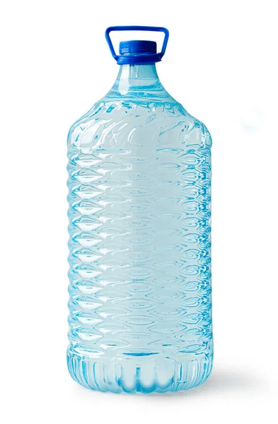 Grande Bottiglia Acqua Plastica Isolata Sfondo Bianco Con Percorso Ritaglio — Foto Stock