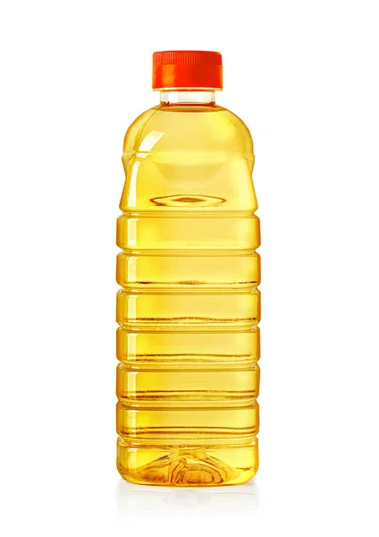 Vegetable Sunflower Oil Plastic Bottle Isolated Clipping Path Included — Stock Photo, Image