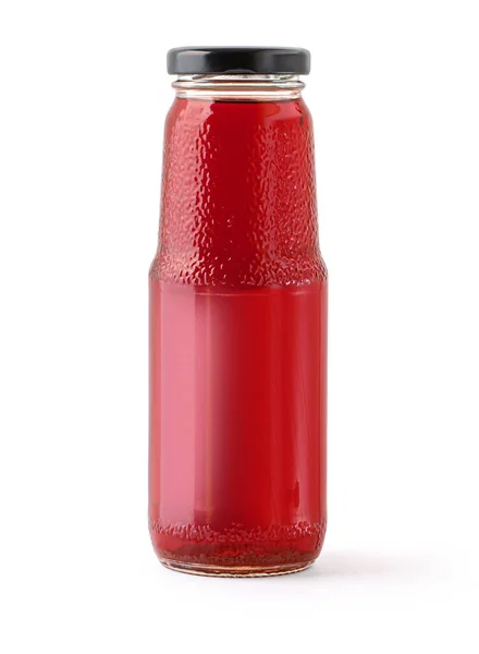 Glass Juice Jar Bottle Lid Isolated White Background Clipping Path — Stock Photo, Image