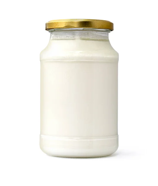 Mayonnaise Eller Dressing Flaske Hvid Baggrund Med Klipning Sti - Stock-foto