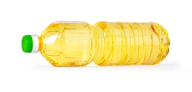 Beyaz zemin üzerinde izole edilmiş, kırpma yolu olan plastik şişe.