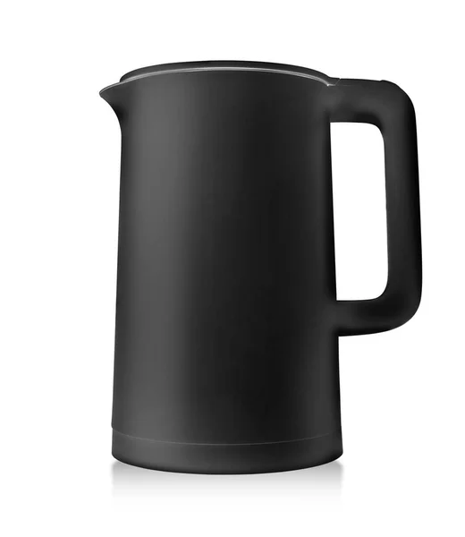 Black Matte Electric Kettle Isolated White Background Clipping Path — Stock Photo, Image