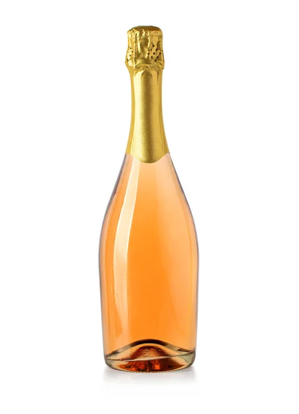 Sparkling Wine Bottles Champagne Bottle Isolated White Background Clipping Path — Zdjęcie stockowe