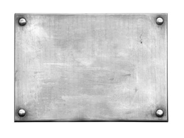 the empty old rusty plate isolated on white with clipping path
