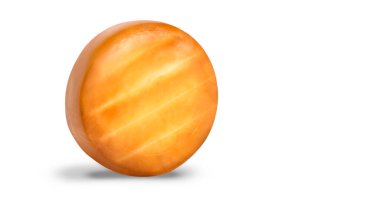 Cheese wheel isolated on white background. Packaging template mockup collection. With clipping Path included. 