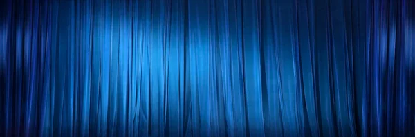 Blue Theater Curtain Gold Tassels — ストック写真