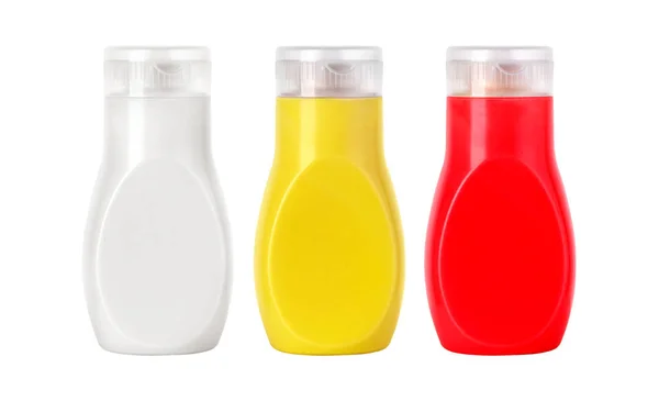 Plastic Bbq Bottles Isolated White Background — Stockfoto