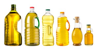 oil bottle isolated on white background with handle