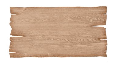 Beyaz arkaplanda kırpma yolu ile izole edilmiş boş bir tahta tabelayı kapat