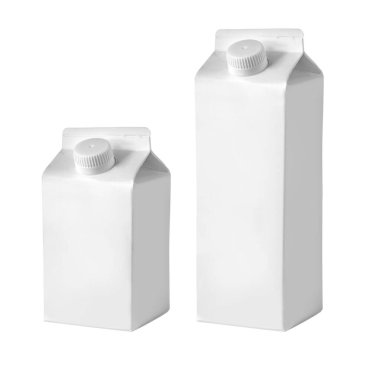  carton of milk. carton package.  isolated on twhite background