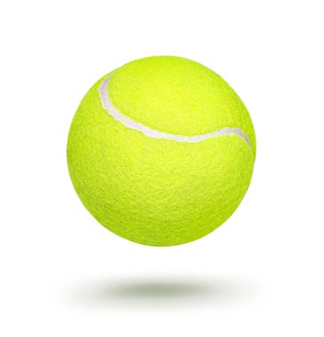 Tenis topu kesme yolu ile beyaz arka planda izole