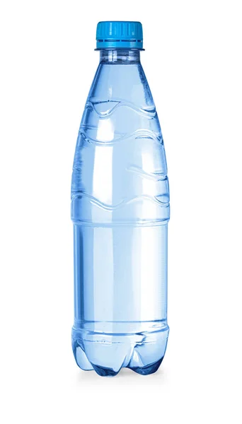 Botellas Agua Plástico Aisladas Sobre Fondo Blanco Con Camino Recorte —  Fotos de Stock
