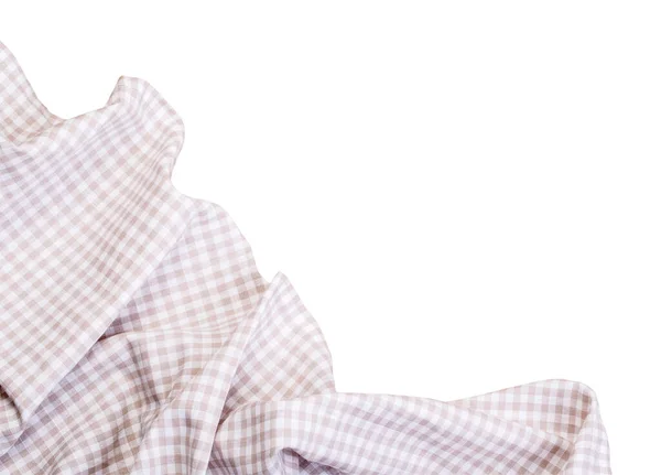 Checkered Tablecloth White Background Clipping Path — Stock Photo, Image