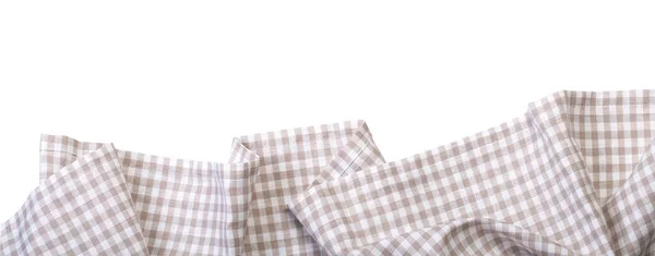 Checkered Tablecloth White Background Clipping Path — Stock Photo, Image