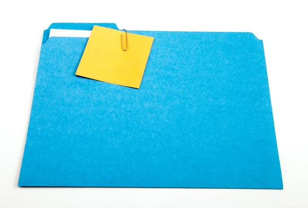 Notatki programu Sticky Notes na folder plików — Zdjęcie stockowe