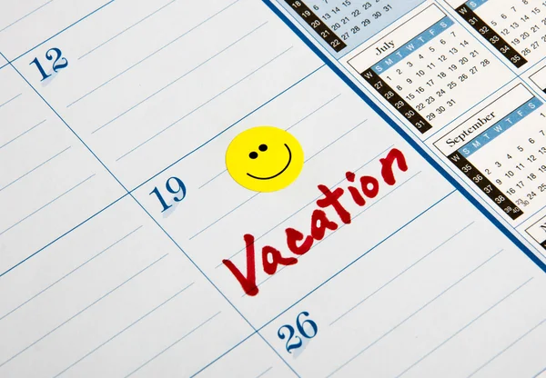 Vakantie Opmerking kalender — Stockfoto