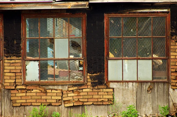 Eski Fabrika Pencereleri — Stok fotoğraf