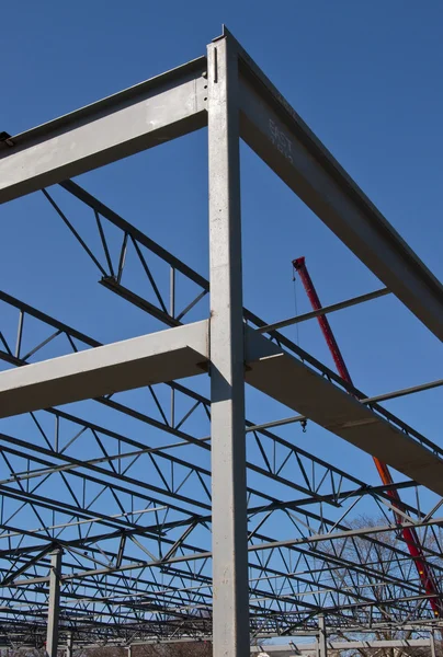 Konstrukční oceli staveniště — Stock fotografie