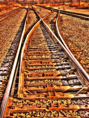 Railroad Tracks HDR clipart