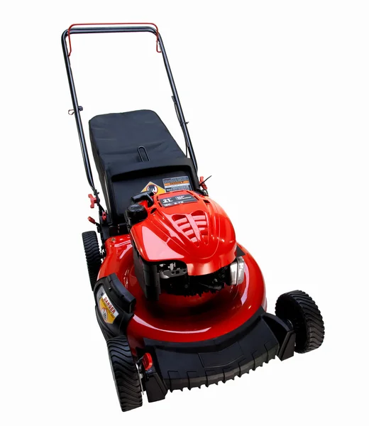 Red Lawn Mower Stock Photo