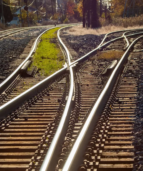 Interruttore Rack Che Porta Clienti Trasporto Ferroviario — Foto Stock