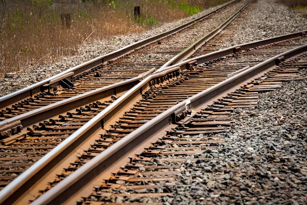 Ferroviária Alterne Lado Para Clientes Locais Fora Linha Principal — Fotografia de Stock
