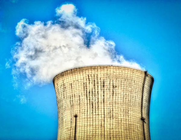 Nuclear Power Plant Cooling Tower Close Hdr Effect — Stock Photo, Image